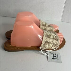 SOLD! Haute Hippie Rianne crochet slides sandals excellent Size 8.5